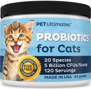Pet Ultimates Probiotics for Cats - 20 Species - Stops Diarrhea & Vomiting, Cuts Litterbox Smell
