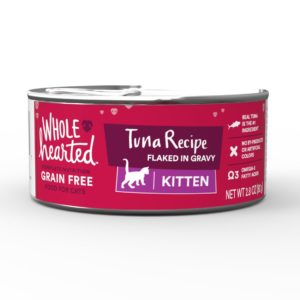 WholeHearted Canned Kitten Food - Grain Free Tuna Recipe Flaked in Gravy
