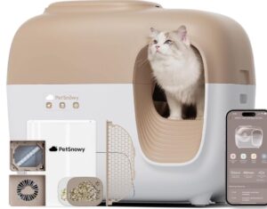 PetSnowy with Mini Mesh Self Cleaning Automatic Litter Box