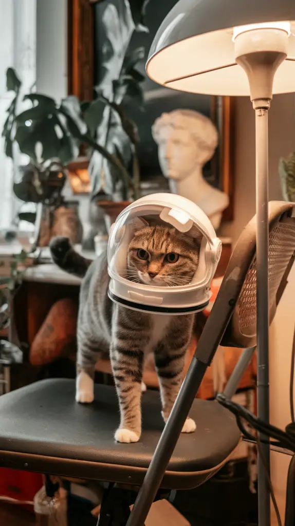 a-photo-of-a-cat-wearing-a-tiny-astronaut helmet