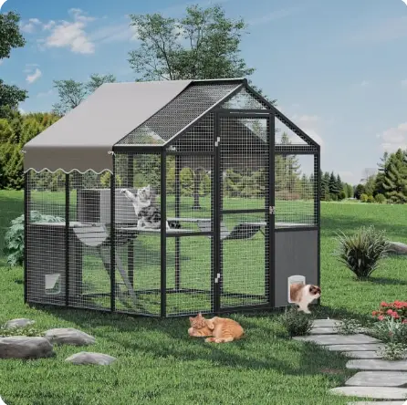 Aluminum Walk-In Large Outdoor Cat Enclosure