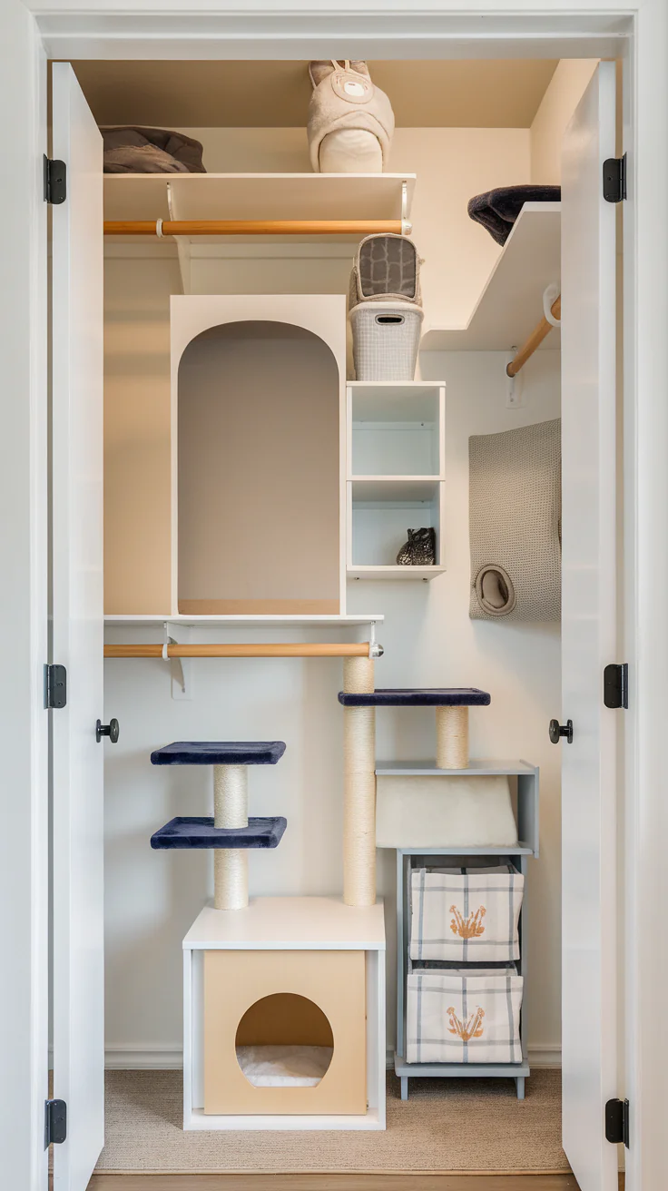 Convert a closet to a cat room