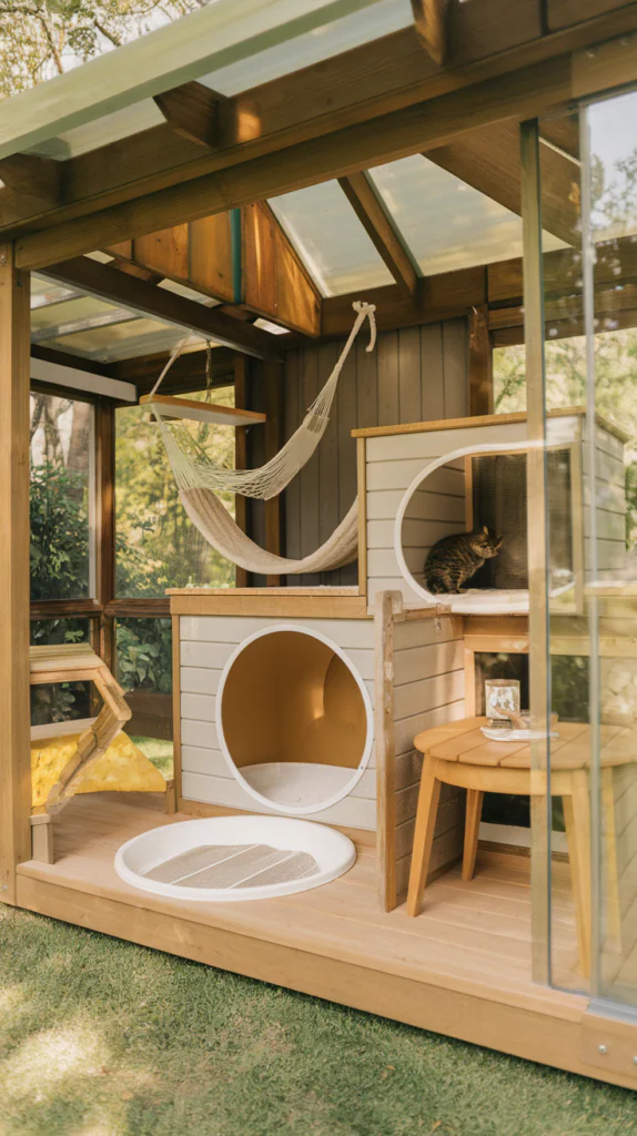 Deluxe Catio with Integrated Litter Box