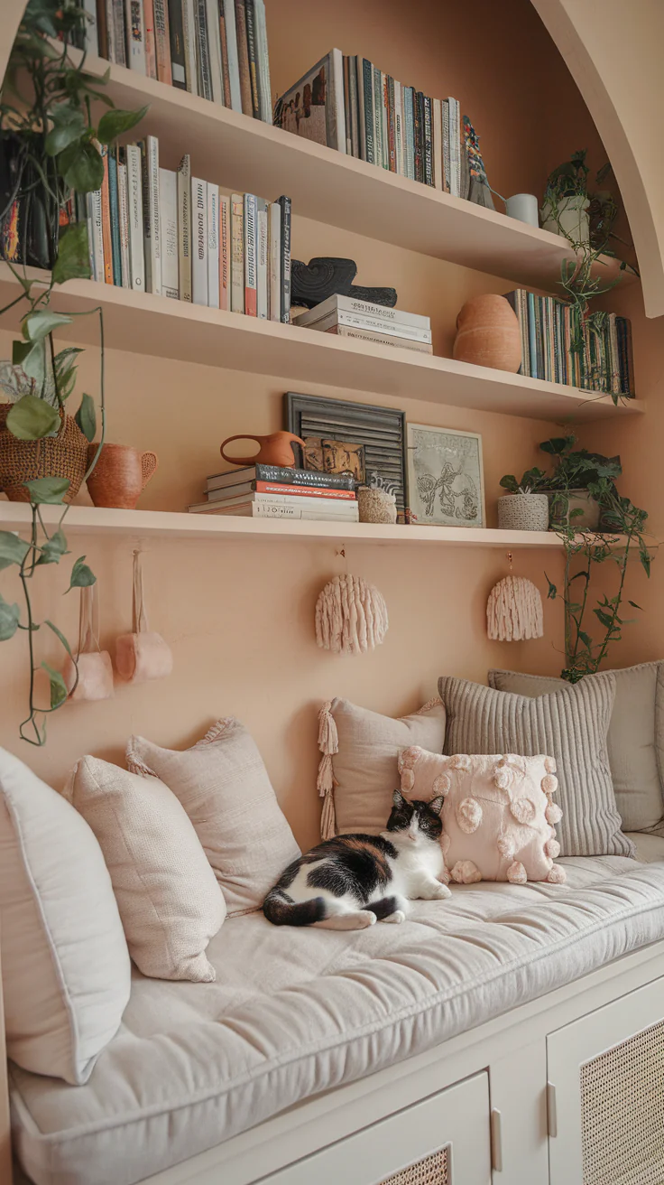 Cozy Cat Nook with Shelves