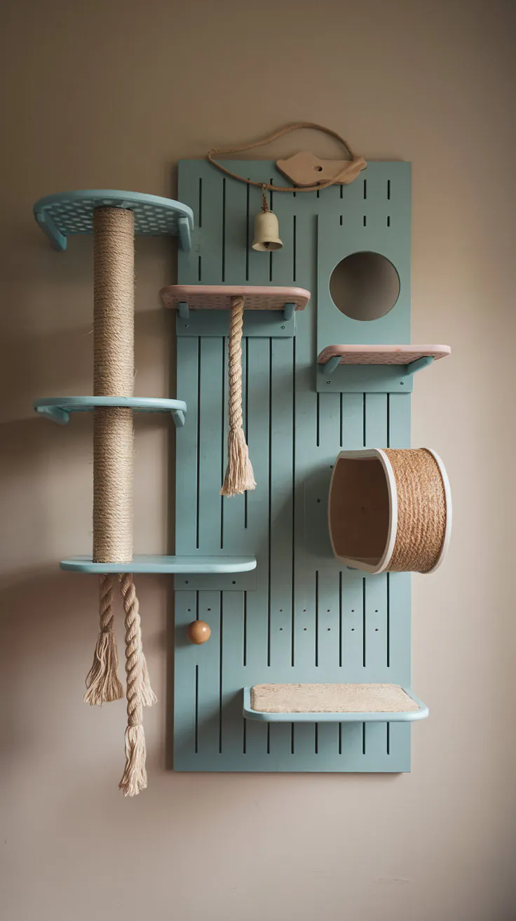 vibrant cat shelves