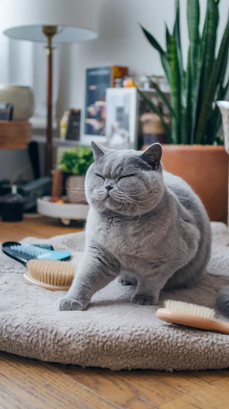 seasonal shedding of blue-grey british shorthair cats