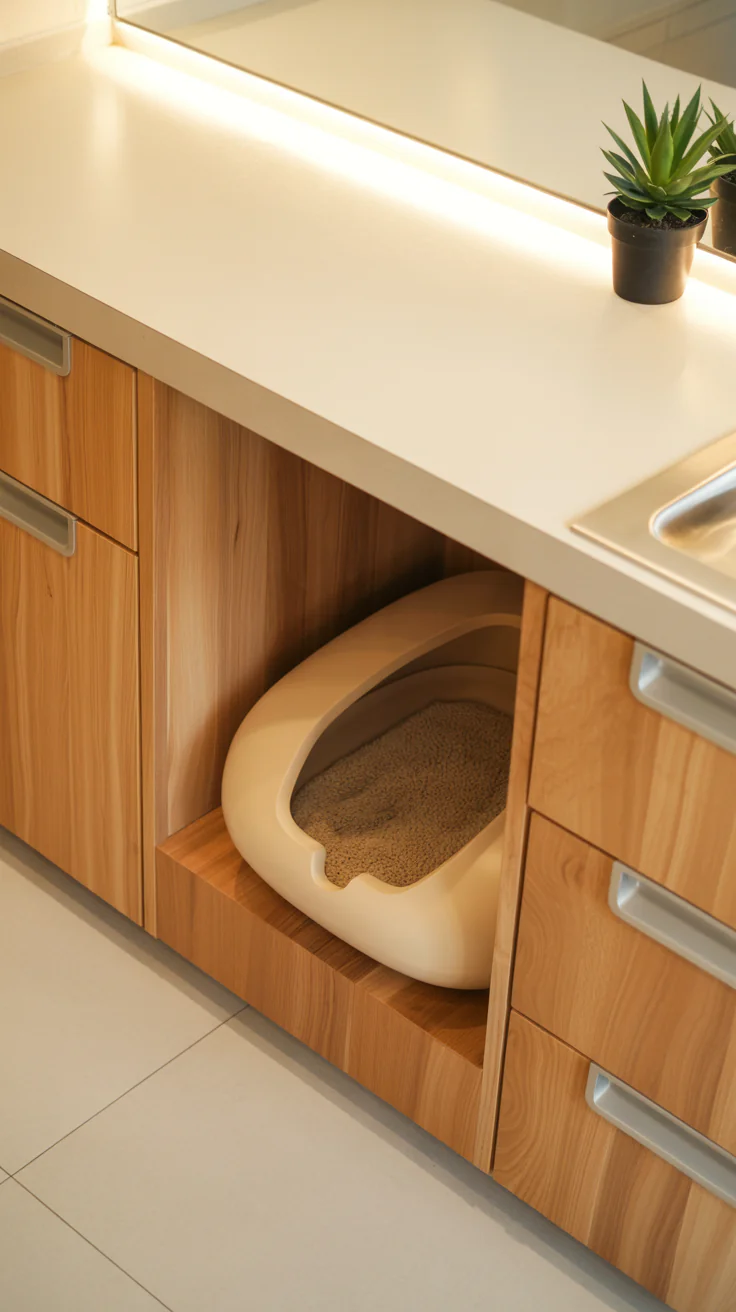 Built-In Cabinet Solutions for cat litter box