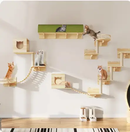 Wall Mounted Cat Furniture 18 Piece Set