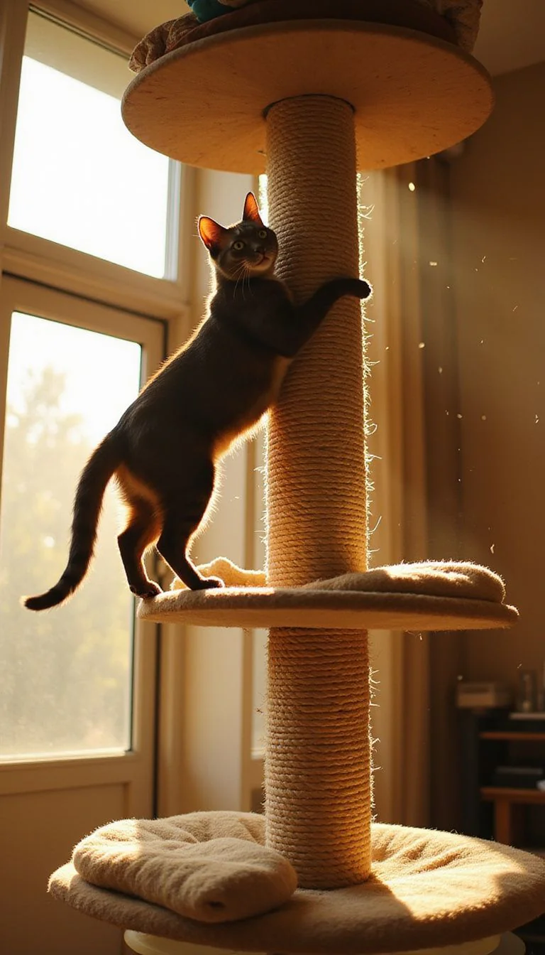 Vertical Climbing Spaces wit sisal rope implementation for cats