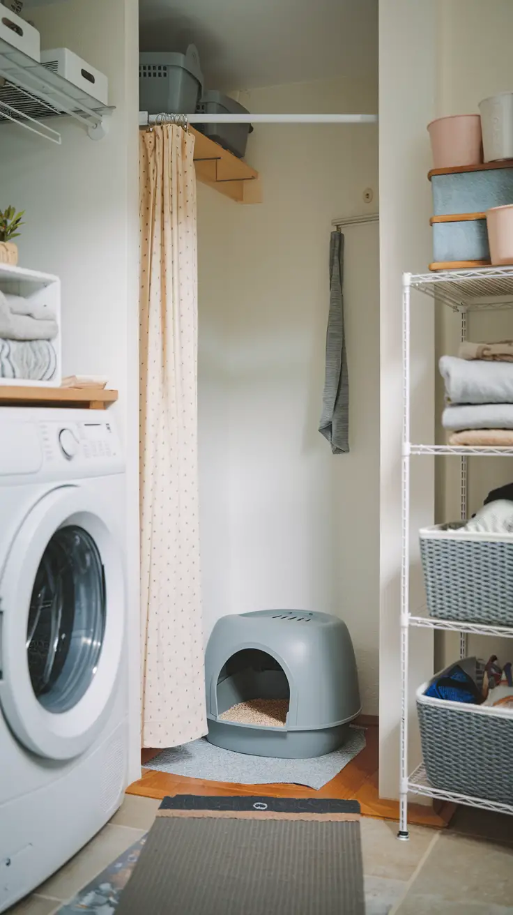 Corner Litter Box for Compact Areas