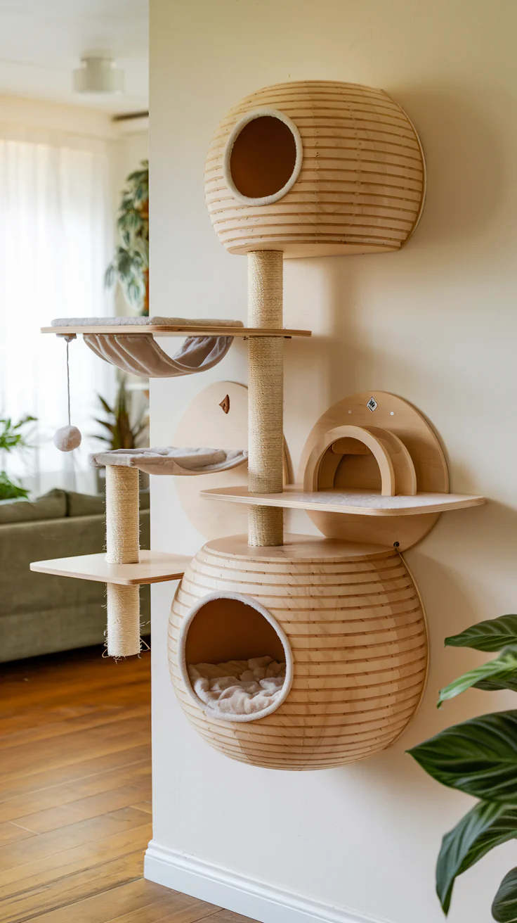 Wall-mounted cat trees fit right in with home deco