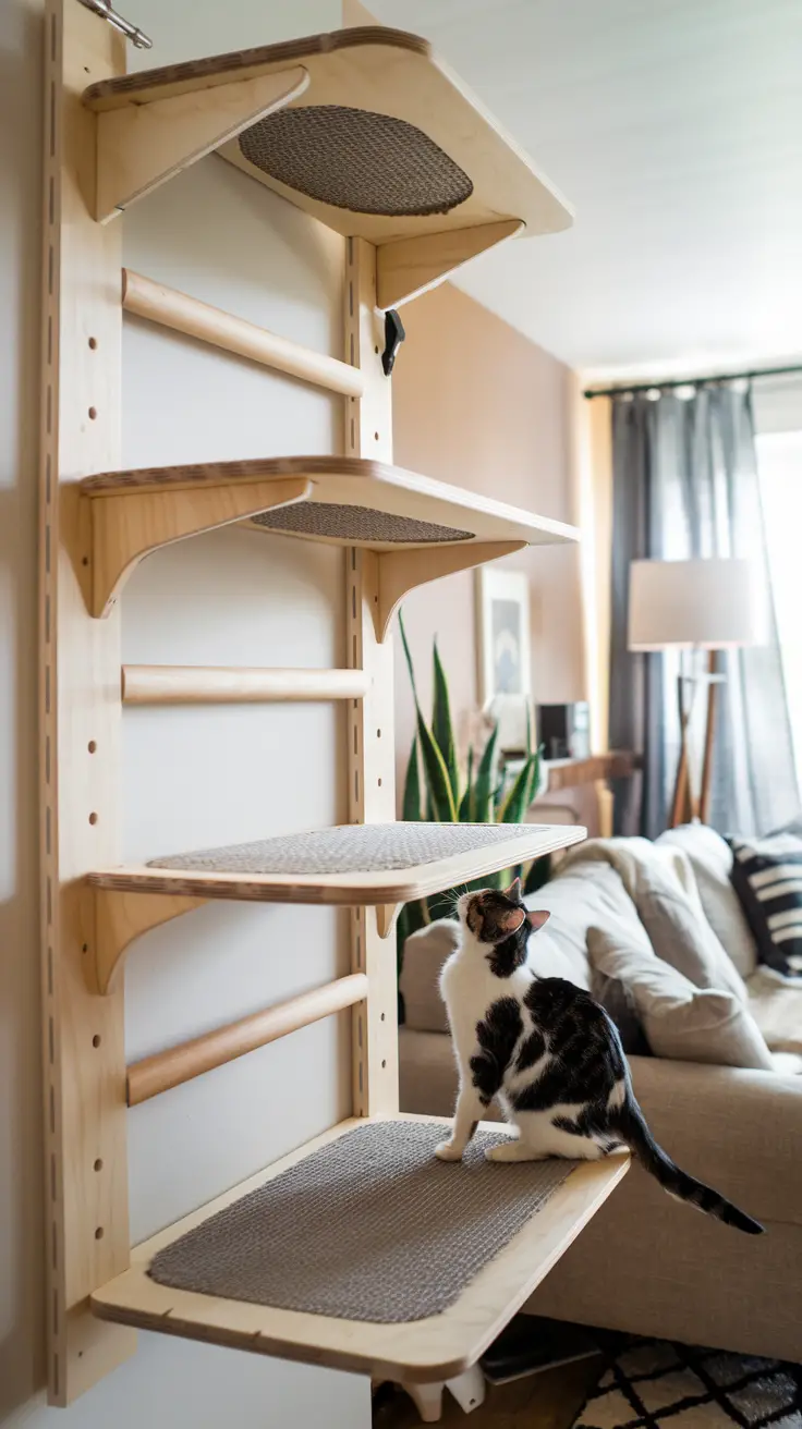 Building a cat climbing wall