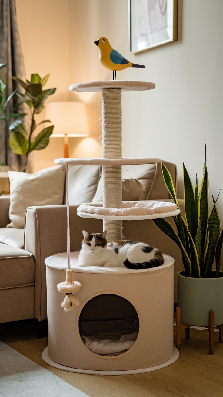 Compact Corner Cat Tower