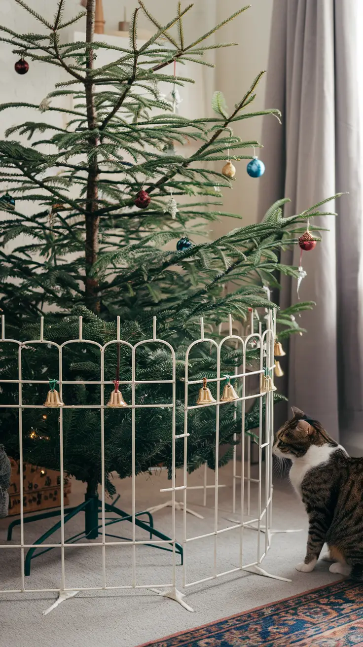 How can a decorative fence create a barrier for cats