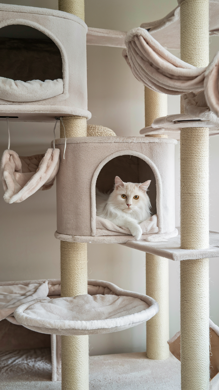 Luxury Cat Condo with Soft Fabrics