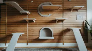cat shelves diy climbing wall