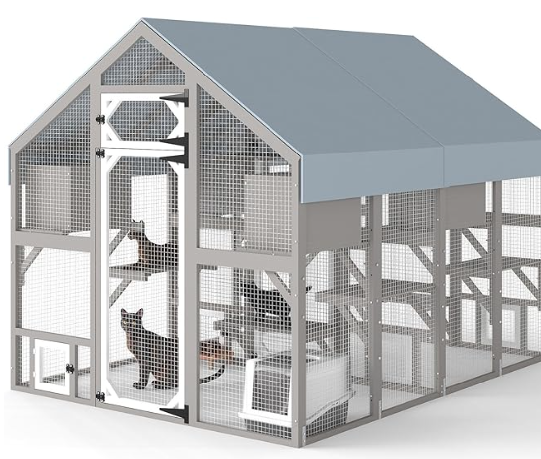 Best Outdoor Cat Enclosure: PetsCosset Large Wooden Catio
