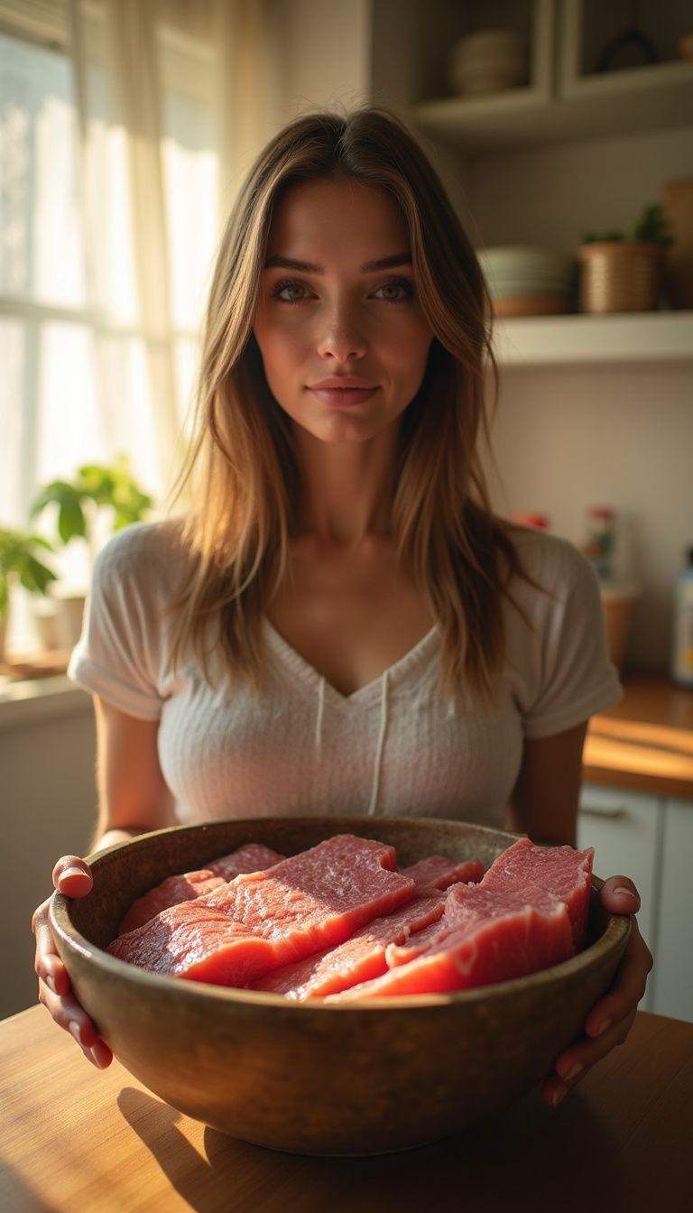 Home cook preparing fresh ingredients for cat meals. Home cook preparing fresh ingredients for cat meals.