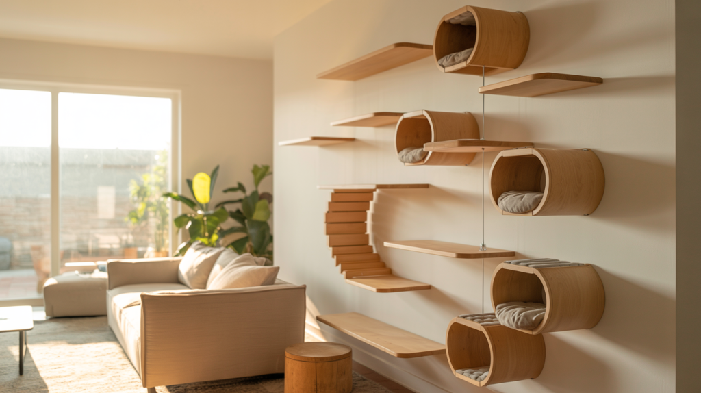 Easy DIY floating cat shelves