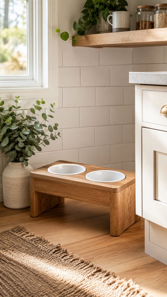 elevated cat food station ideas