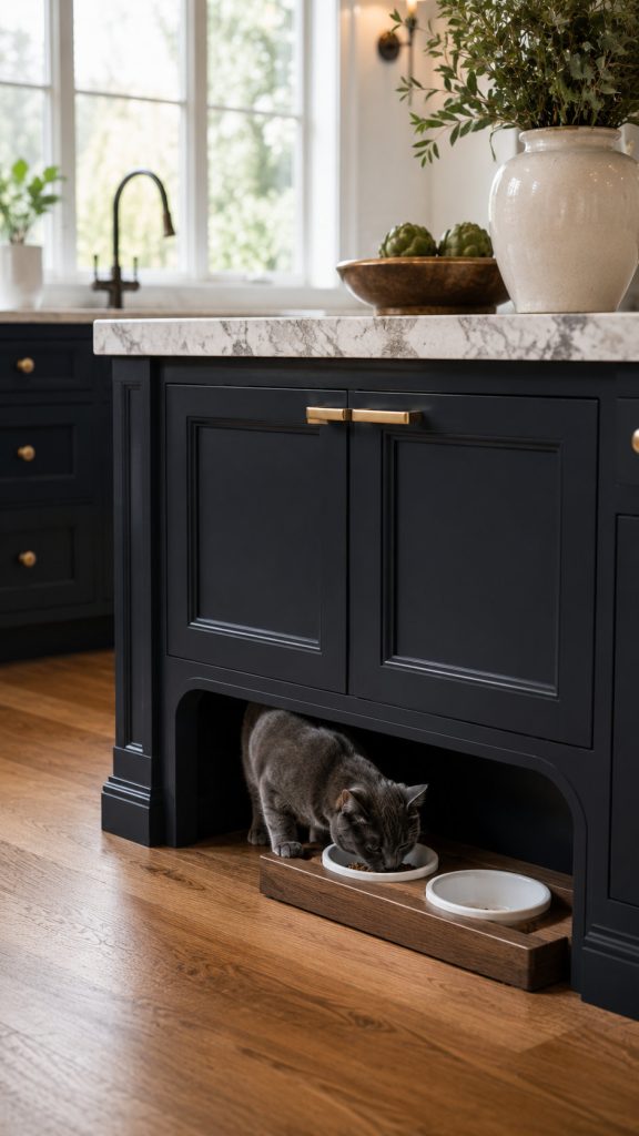 cat food station furniture